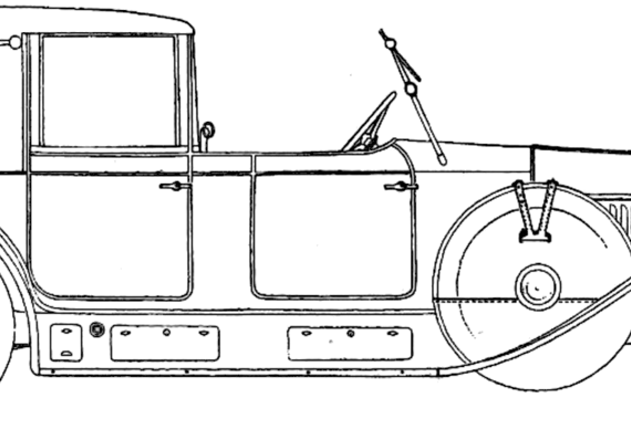 Delage DE Cabriolet (1920) - Разные автомобили - чертежи, габариты, рисунки автомобиля