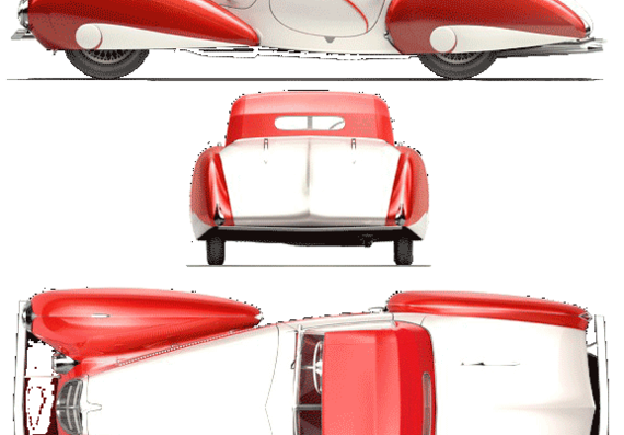 Delahaye 135 Competition Court Figoni and Falaschi (1937) - Delaye - drawings, dimensions, pictures of the car