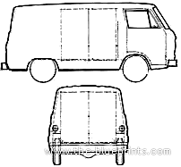 Dodge A100 Compact Van (1965) - Додж - чертежи, габариты, рисунки автомобиля