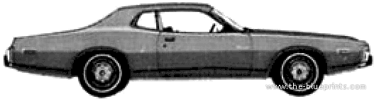 Dodge Charger Coupe (1974) - Додж - чертежи, габариты, рисунки автомобиля