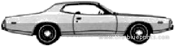 Dodge Charger Hardtop (1973) - Додж - чертежи, габариты, рисунки автомобиля