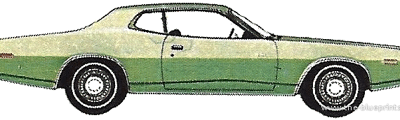 Dodge Charger Hardtop (1974) - Додж - чертежи, габариты, рисунки автомобиля