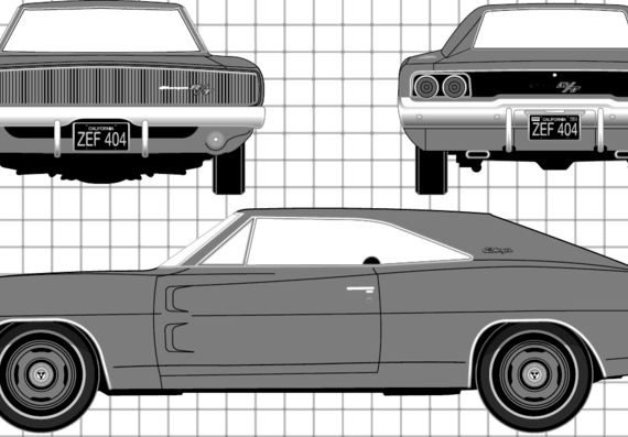 Dodge Charger RT (1968) - Dodge - drawings, dimensions, pictures of the car