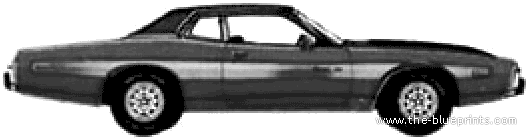 Dodge Charger Rallye Coupe (1974) - Додж - чертежи, габариты, рисунки автомобиля
