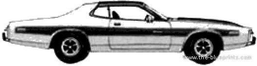 Dodge Charger Rallye Hardtop (1974) - Додж - чертежи, габариты, рисунки автомобиля