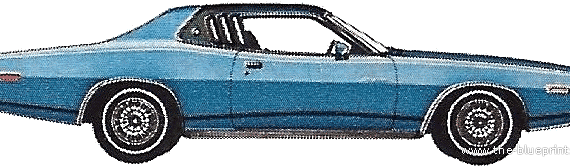 Dodge Charger SE (1974) - Додж - чертежи, габариты, рисунки автомобиля