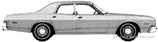 Dodge Coronet 4-Door Sedan (1974) - Додж - чертежи, габариты, рисунки автомобиля