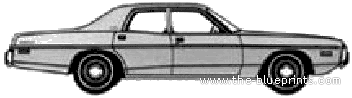 Dodge Coronet Custom 4-Door Sedan (1973) - Dodge - drawings, dimensions, pictures of the car