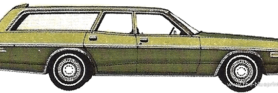 Dodge Coronet Custom Station Wagon (1974) - Додж - чертежи, габариты, рисунки автомобиля