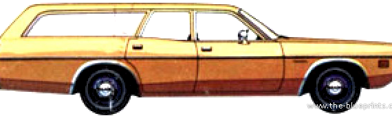 Dodge Coronet Station Wagon (1971) - Додж - чертежи, габариты, рисунки автомобиля