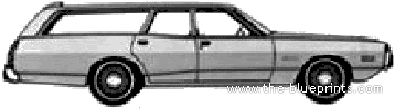 Dodge Coronet Station Wagon (1973) - Додж - чертежи, габариты, рисунки автомобиля