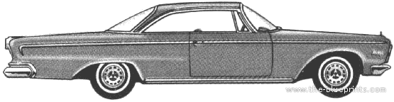 Dodge Custom 880 2-Door Hardtop (1963) - Додж - чертежи, габариты, рисунки автомобиля