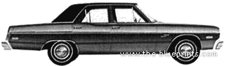 Dodge Dart Custom 4-Door Sedan (1974) - Додж - чертежи, габариты, рисунки автомобиля
