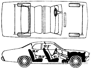 Dodge Dart Sport (1974) - Додж - чертежи, габариты, рисунки автомобиля