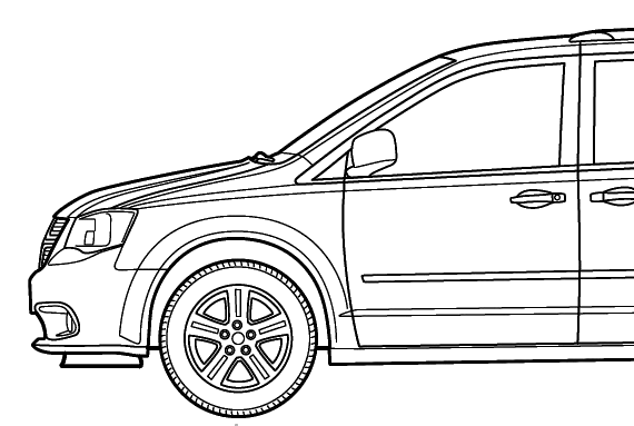 Dodge Grand Caravan (2011) - Додж - чертежи, габариты, рисунки автомобиля