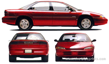 Dodge Intrepid (1995) - Додж - чертежи, габариты, рисунки автомобиля