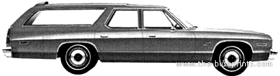 Dodge Monaco Custom Station Wagon (1974) - Додж - чертежи, габариты, рисунки автомобиля