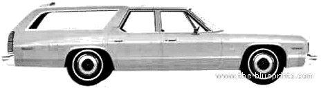 Dodge Monaco Station Wagon (1975) - Додж - чертежи, габариты, рисунки автомобиля