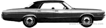 Dodge Polara 4-Door Hardtop (1972) - Додж - чертежи, габариты, рисунки автомобиля