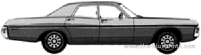 Dodge Polara 4-Door Sedan (1971) - Додж - чертежи, габариты, рисунки автомобиля