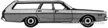 Dodge Polara Station Wagon (1973) - Додж - чертежи, габариты, рисунки автомобиля