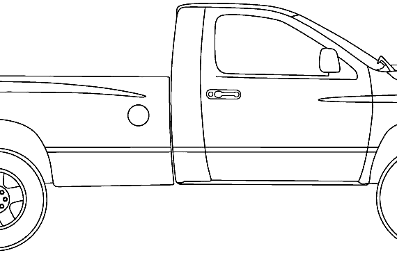 Dodge Ram Long Box (2007) - Додж - чертежи, габариты, рисунки автомобиля