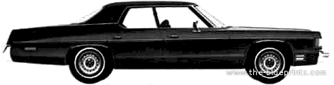 Dodge Royal Monaco 4-Door Hardtop (1975) - Додж - чертежи, габариты, рисунки автомобиля
