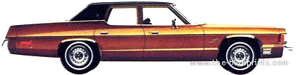 Dodge Royal Monaco 4-Door Sedan (1975) - Додж - чертежи, габариты, рисунки автомобиля