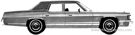 Dodge Royal Monaco Brougham 4-Door Sedan (1975) - Додж - чертежи, габариты, рисунки автомобиля