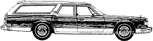 Dodge Royal Monaco Brougham Wagon (1977) - Додж - чертежи, габариты, рисунки автомобиля