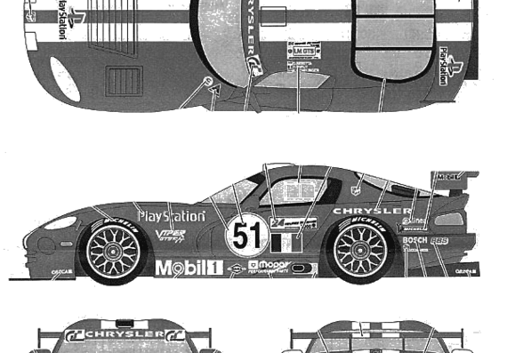 Dodge Viper GTS-R LeMans (2000) - Dodge - drawings, dimensions, pictures of the car