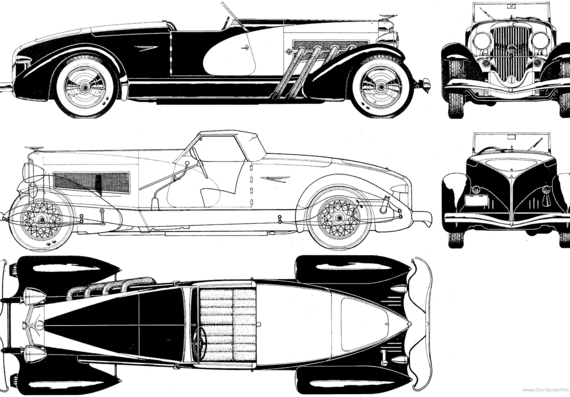 Duesenberg - Dyuzenberg - drawings, dimensions, pictures of the car