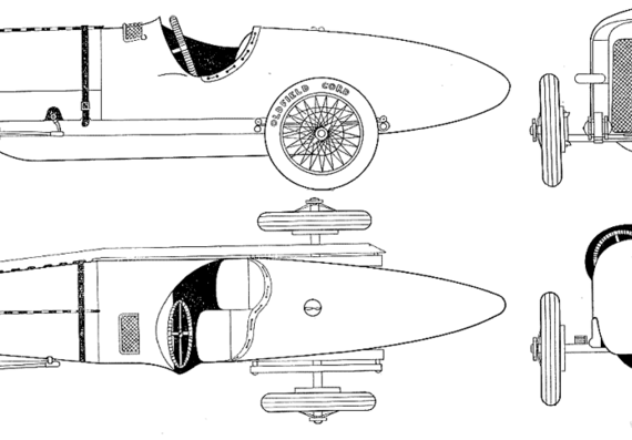 Duesenburg GP (1921) - Дюзенберг - чертежи, габариты, рисунки автомобиля