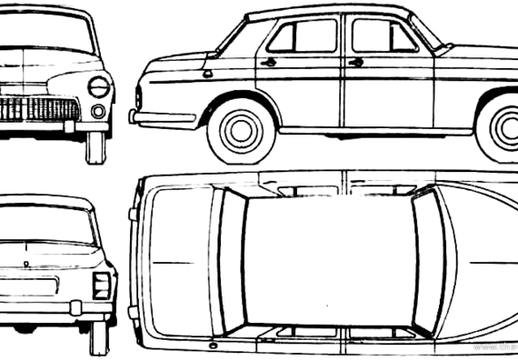 FSO Warszawa - Форд - чертежи, габариты, рисунки автомобиля