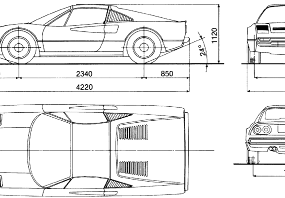 Ferrari 308GTS (1983) - Ferrari - drawings, dimensions, pictures of the car