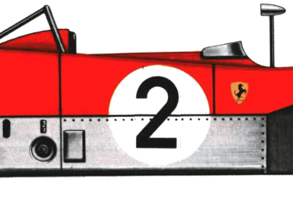 Ferrari 312PB Can-Am (1972) - Феррари - чертежи, габариты, рисунки автомобиля