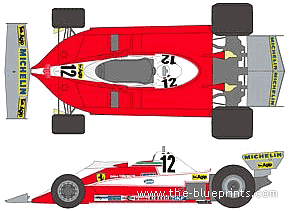 Ferrari 312T3 F1 GP (1978) - Феррари - чертежи, габариты, рисунки автомобиля