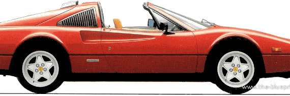 Ferrari 328 GTS (1986) - Феррари - чертежи, габариты, рисунки автомобиля
