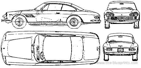 Ferrari 330 GT (1966) - Феррари - чертежи, габариты, рисунки автомобиля
