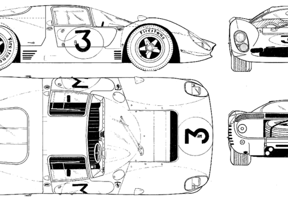 Ferrari 330 P4 - Феррари - чертежи, габариты, рисунки автомобиля