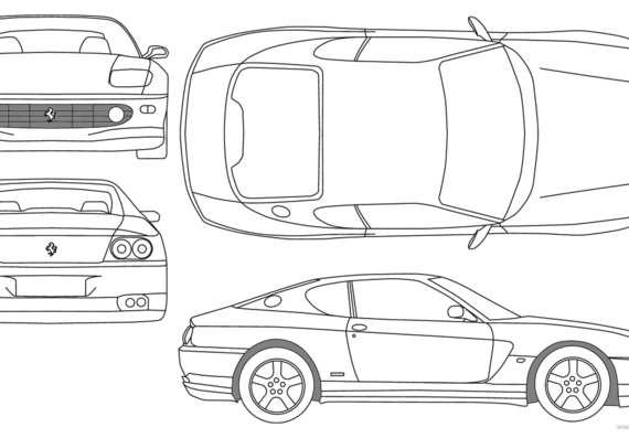 Ferrari 456 GT - Феррари - чертежи, габариты, рисунки автомобиля