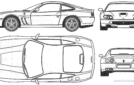 Ferrari 550 Maranello - Феррари - чертежи, габариты, рисунки автомобиля