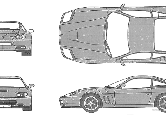Ferrari 575M Maranello - Феррари - чертежи, габариты, рисунки автомобиля