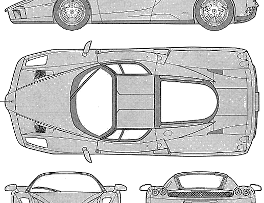 Ferrari Enzo (2003) - Феррари - чертежи, габариты, рисунки автомобиля