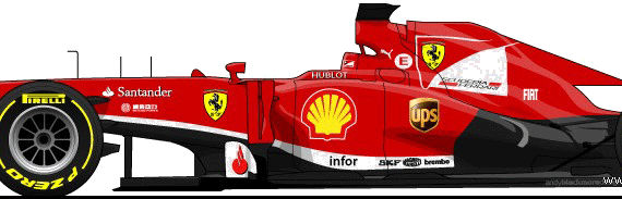 Ferrari F138 F1 GP (2013) - Ferrari - drawings, dimensions, pictures of the car