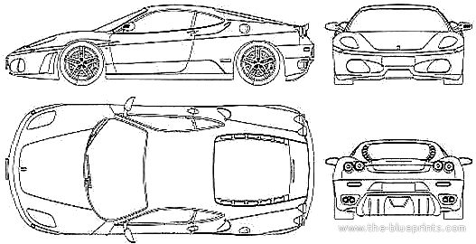 Ferrari F430 - Феррари - чертежи, габариты, рисунки автомобиля