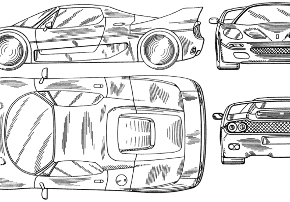 Ferrari F50 - Феррари - чертежи, габариты, рисунки автомобиля