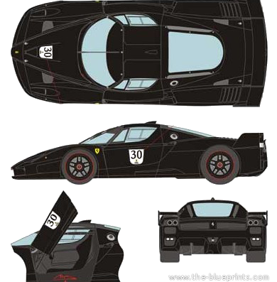 Ferrari FXX - Феррари - чертежи, габариты, рисунки автомобиля