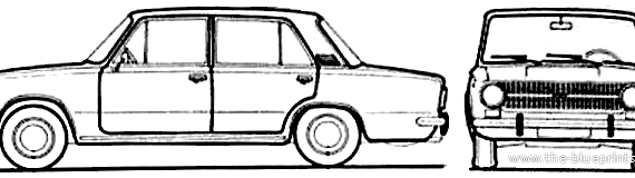 Fiat 124 (1966) - Фиат - чертежи, габариты, рисунки автомобиля