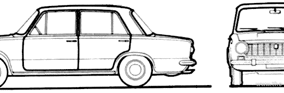 Fiat 124 (1967) - Фиат - чертежи, габариты, рисунки автомобиля